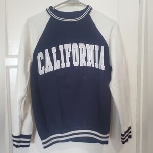 New York & Company Navy and White California Sweater
